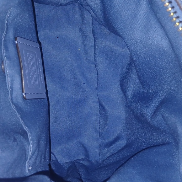 Coach Abby Blue Leather Shoulder Bag with Silver Accents - Picture 8 of 9